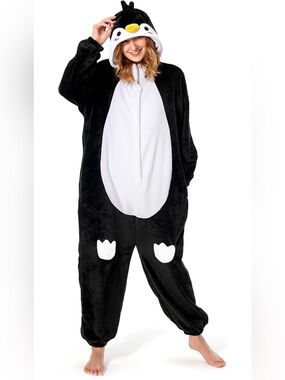 OLAOLA Adult Penguin Onesie Halloween Costume Pajamas Unisex L